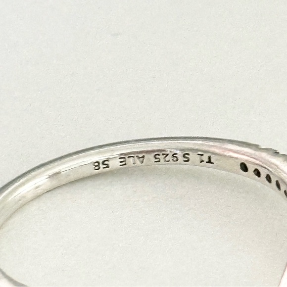 Pandora Clear CZ Wishbone Band Ring Size 8.5 - Picture 5 of 6